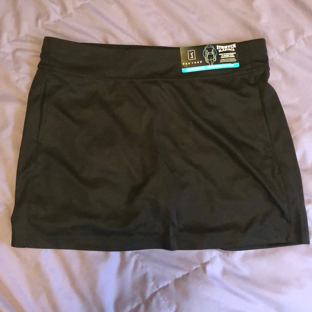 PGA Tour Tummy Control Golf Skort - Large/Black